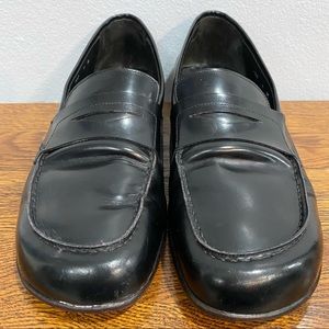 Donald J. Plainer Black Leather Penny Loafers Slip-on shoes made in Italy